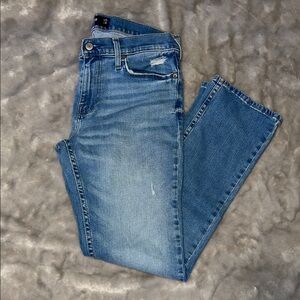 Hollister Epic Flex Slim Straight Jeans - W29 L30, Distressed Blue Denim